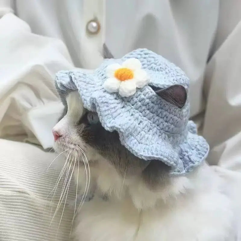 Cute Elastic Pet Hat for Puppies and Kittens, Knitted Party Photo Prop, Adorable Cat Accessory, Perfect for Young Dogs and Cats