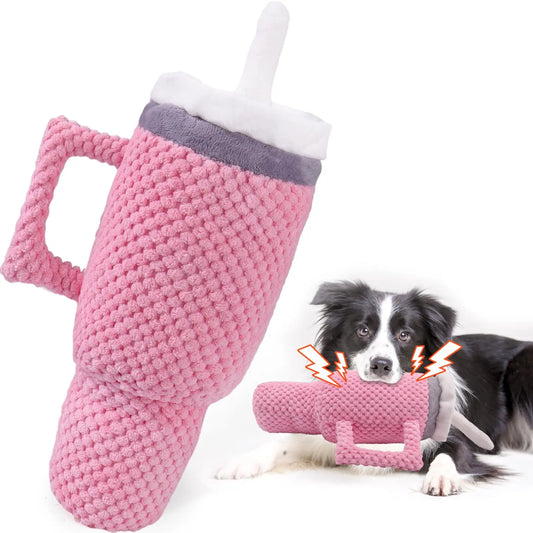 Cute Squeaky Dog Toy, Soft Cup Funny Dog Toy, Safety Design Dog Toy for Small/Medium/Large Dog Exercise and Accompany
