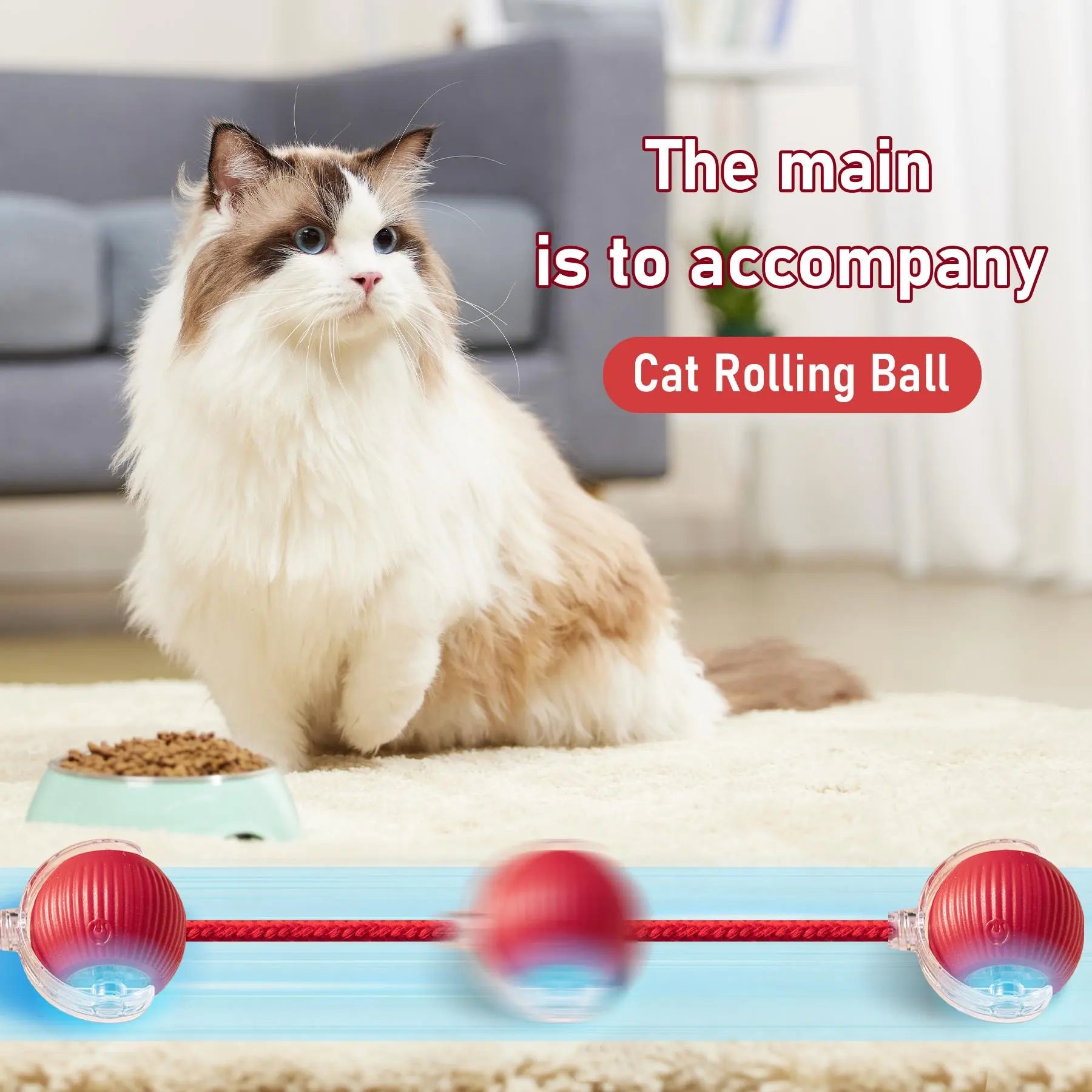 USB Rechargeable Dog Teaser Toy, Long Tail Toy Ball, Cat Training Toy, Tease Cat Training Toy, Suitable for All Cats, Valentine'S Day Gift