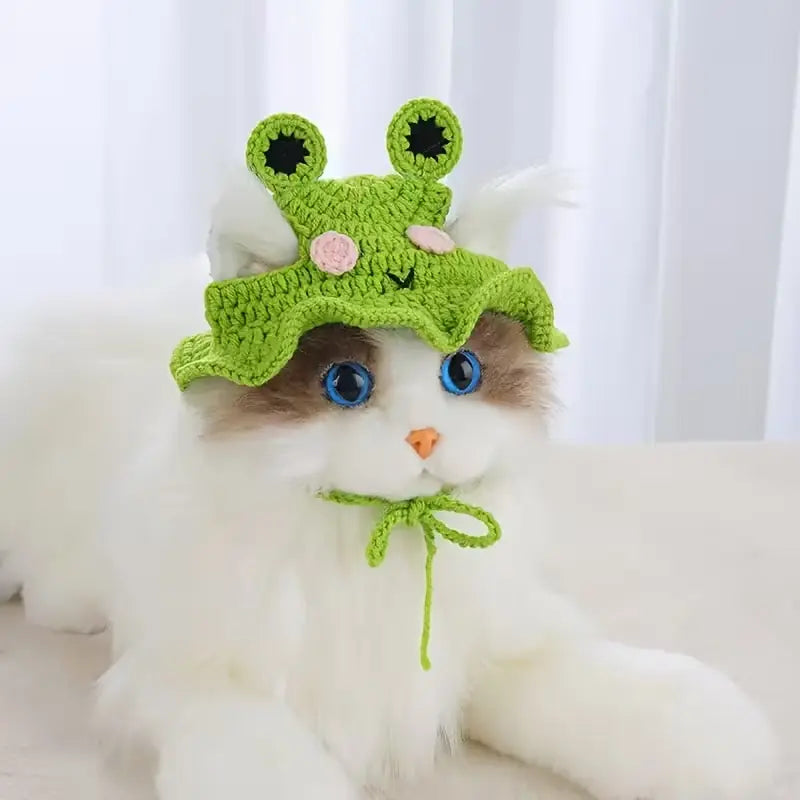 Cute Elastic Pet Hat for Puppies and Kittens, Knitted Party Photo Prop, Adorable Cat Accessory, Perfect for Young Dogs and Cats